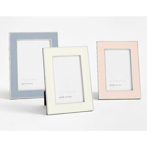 New Pottery Barn White Chrome Enameled Picture Frame 5x7 5” x 7”
Photo